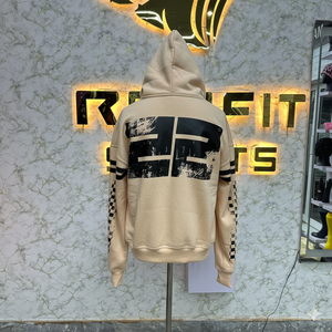 Calidad superior corte perfecto más demandado Marfil Cremallera Sudadera con capucha Impreso hecho en fábrica precio barato sudaderas con capucha hombres sudaderas con capucha para hombres - Product Image 2