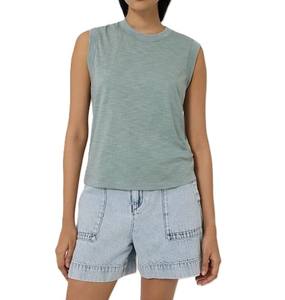 เสื้อกล้ามระบายอากาศได้ดีของผู้หญิงเสื้อกล้ามแบบถักแขนกุดยาวสั้นใส่สบายสำหรับใส่เล่นโยคะฤดูร้อน - Product Image 5