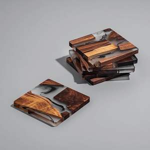 ราคาขายส่ง ที่รองแก้วเรซิ่นไม้ธรรมชาติ ที่รองแก้วตกแต่ง คุณภาพสูง สไตล์โบฮีเมียน ทำด้วยมือ เป็นมิตรกับสิ่งแวดล้อม สำหรับร้านกาแฟ - Product Image 5