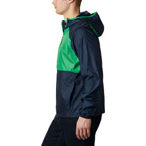 Veste coupe-vent de grande taille pour hommes, conception personnalisée, veste imperméable en polyester souple pour la course en plein air - Product Image 2