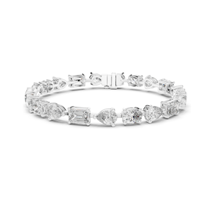 Pulsera de tenis con diamantes de laboratorio VVS-VS EF de 15.48 CT, corte ovalado, de pera, esmeralda, oro de 10KT, 14KT, 18KT y plata 925, moissanita - Product Image 3