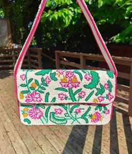 Fashion Beaded Shoulder Bag with Long <b>Belt</b> <b>Strap</b> - Product Image 1