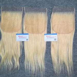 Perruques de trame et de fermeture droites en os vietnamien extension de cheveux cheveux de trame de couleur blonde et orange 10 pouces - Product Image 2