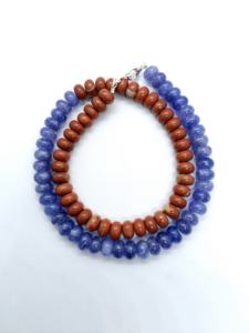 Tanzanite & Red Jasper <b>Necklace</b> 8mm Natural Gemstone <b>Beaded</b> <b>Necklace</b> Healing Crystal Jewelry Gift for Her Boho Stone <b>Necklace</b> - Product Image 1