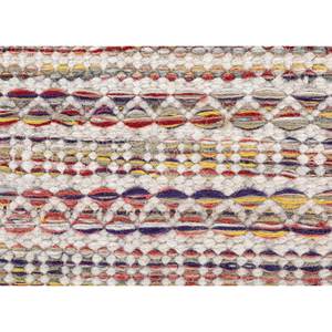 Alfombra Rectangular Abrash Hecha a Mano de Lana y Viscosa con Tejido Plano a Rayas y Parches en Rojo y Naranja para Decoración del Hogar, Modelo ADWV-13058, Lavable - Product Image 3