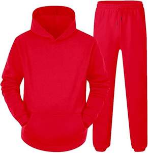 SERVICIO RÁPIDO Invierno Hombres Con Capucha Conjuntos de chándal sólido Manga larga Cremallera completa Chándal Chaquetas y pantalones activos Trajes de 2 piezas - Product Image 1