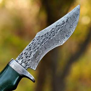 Couteau de chasse en acier de Damas en gros, manche en bois de cerf pour la survie en plein air, le camping, la pêche, la chasse, lame en acier de Damas - Product Image 3