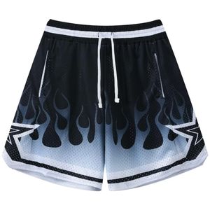 Shorts de basket-ball respirants antibactériens en maille personnalisés, design dégradé noir et bleu, streetwear avec étoiles, taille élastique - Product Image 1
