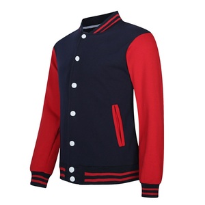 Veste d'université Patchwork à coupe cintrée pour hommes Bomber de baseball d'automne chaud avec col montant CollegeBaseballjacket pour hommes DDP Shipping - Product Image 1