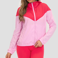 Ensemble short et veste coupe-vent matelassée en nylon respirant et à séchage rapide pour femme, grande taille, avec blocs de couleur personnalisés, imprimé coton et fermeture éclair