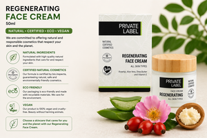 Crema Viso Rigenerante Private Label 50ml OEM |   Crema Riparatrice Anti-Età e Anti-Rughe |   Organico Vegano |   Prodotto in Spagna UE - Product Image 2