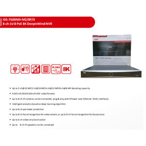 Hik DeepinMind <span class=keywords><strong>NVR</strong></span> IDS-7608NXI-M2/8P/X Reconnaissance faciale par IA Protection périmétrique 8 ports POE <span class=keywords><strong>NVR</strong></span> 8 canaux - Product Image 2