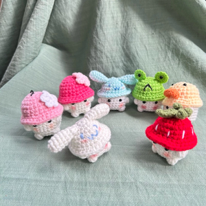 Mini Woven Animal Pattern Classic Style Doll Keychain Handmade <b>Wool</b> <b>Craft</b> Souvenir Gift with Color Changing Feature Made Vietnam - Product Image 1