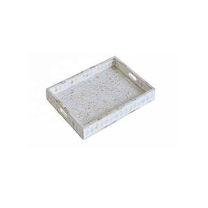 Nouveau design de plateau en incrustation d'os Plateau de table en os Plateau de service pour café et thé Plateau en os de forme rectangulaire pour hôtel restaurant - Product Image 4