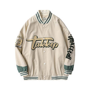 เสื้อแจ็คเก็ตวาร์ซิตี้แบบ Letterman สำหรับผู้ชาย ออกแบบเองได้ สวมใส่สบายๆ แฟชั่นเสื้อแจ็คเก็ตวาร์ซิตี้ สไตล์บอมเบอร์ ขายส่งแบบ OEM - Product Image 1