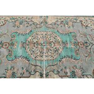 Grand tapis turc de 4,6 x 9,2 pieds, tapis persan bleu vintage - Product Image 5