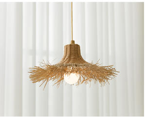 Abat-jour suspendu au plafond en rotin naturel de Style Vintage, adapté à la décoration de magasin - Product Image 3