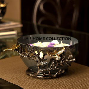 Saladier en métal en acier inoxydable de collection de luxe saladier poli brillant de style de restaurant de feuille de laiton d'artisanat - Product Image 3