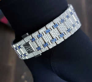 Hecho a mano VVS Moissanite Diamond Chronography Iced Out Mecánico Automático Reloj de pulsera Hip Hop Moda de lujo Precio al por mayor - Product Image 4