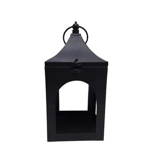 <b>Set</b> of 4 Medium Size Iron <b>Lantern</b> With Handle & Folding Roof Black Color Metal <b>Lantern</b> for Home & Wedding Decoration - Product Image 3