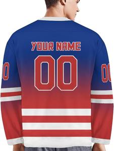 เสื้อเจอร์ซีย์ฮ็อกกี้น้ำแข็งแบบพรีเมี่ยมเสื้อทีมโพลีเอสเตอร์ถักสองชั้นแบบทนทานแบบซับลิเมชัน - Product Image 6