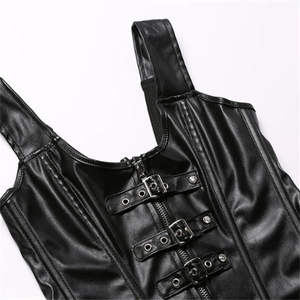 Nueva llegada suave Spandex/poliéster corsé Steampunk deshuesado Burlesque Bustier Lencería Top negro firme Control cintura Cinchers OEM - Product Image 4