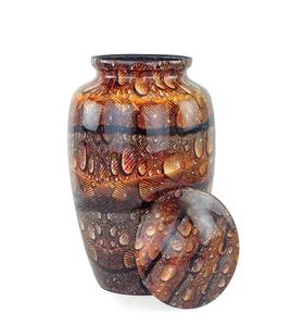 Urnas funerarias de cremación de aluminio marrón con gotas para adultos, urna funeraria de entierro hecha a mano de estilo hermoso humano para cenizas, tamaño personalizado - Product Image 2