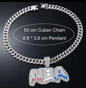 Pendentif personnalisé entièrement serti de moissanite, plaqué or, coupe ronde, bijoux en diamant de style hip-hop, unisexe - Product Image 3