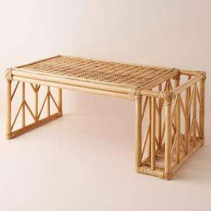 Minimalist Handmade Rattan <b>Tea</b> Table Natural Bamboo Side <b>Stand</b> - Beige Round Accent Furniture for Living Room Made in Vietnam - Product Image 1