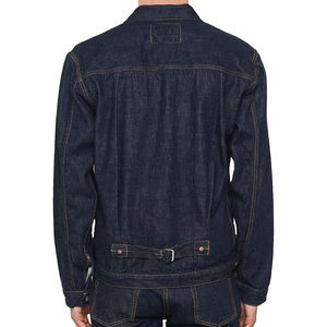 Veste en jean sans col pour homme, tendance, personnalisée, à étiquette privée, avec fermeture à boutons recouverts, style streetwear, veste d'hiver - Product Image 5
