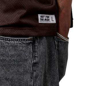 <b>Men</b> Oversized Football Jersey <b>Shirt</b> <b>Brown</b> Mesh Polyester Blend Streetwear Top with Large 55 Print Front Back - Product Image 2