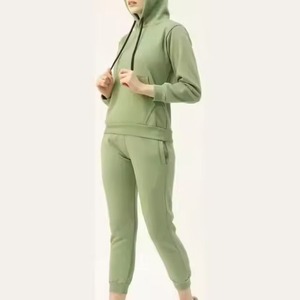 Chándal de lana tecnológica de algodón de alta calidad para mujer, chándal liso de gran tamaño de dos piezas para mujer, chándales de lana al por mayor para mujer - Product Image 5