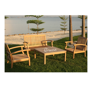 Banc de canapé de jardin Sevilla en bois de teck pour une utilisation extérieure et intérieure canapé de jardin deux places super confortable - Product Image 2