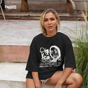 Camiseta de 100% algodón unisex personalizada DIS LEX ICA estampado de gran tamaño hombro caído peso pesado-para hombres - Product Image 1