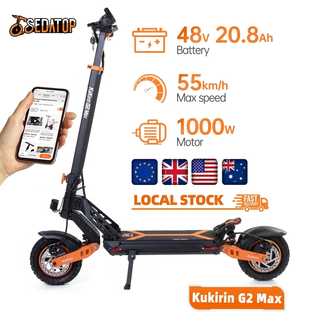 Kukirin G2 Max China Fat Tire 70 Mph Snelle Motor Hoge Snelheid 100Km H Off-Road Kugoo Kirin g2 Pro Max Elektrische Scooters 1000W