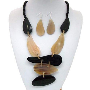 สร้อยคอเขาควายธรรมชาติจี้เขาสัตว์สร้อยคอลูกปัดกลมขนาดใหญ่ทำจากอินเดีย - Product Image 3