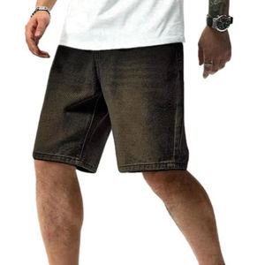 Pantalones cortos vaqueros rectos Vintage para hombre, cintura alta, lavado ligero, verano, transpirable, ajuste holgado, ropa de calle Y2k, estilo informal Hip Hop - Product Image 1