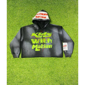 Sudaderas con Capucha para Hombre, Estilo Desgastado, con Estampado, 100% Algodón, Felpa Francesa, Cómodas, Talla Grande, con Parches - Product Image 1