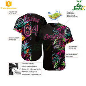 High Quality Unisex Customized Logo Printed Heat-Transfer Breathable Quick Dry <b>Baseball</b> Uniform <b>Set</b> Polyester/Cotton Jersey - Product Image 2