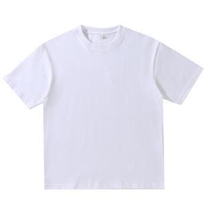 Camiseta de algodón en blanco de 260gsm al por mayor camiseta unisex de manga corta informal pesada de gran tamaño para hombres envío DDP - Product Image 4