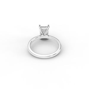 IGI Certified <b>Emerald</b> Cut Lab Grown Diamond Solitaire Engagement <b>Ring</b> in Solid 925 Sterling <b>Silver</b> - Product Image 4