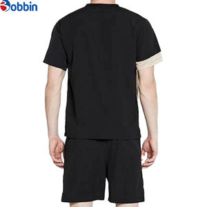 Nouveauté, ensemble de shorts de costume à rayures pour hommes, taille plus, sur mesure, tenues, manches courtes, vêtements de sport, ensemble de survêtement décontracté d'été - Product Image 6