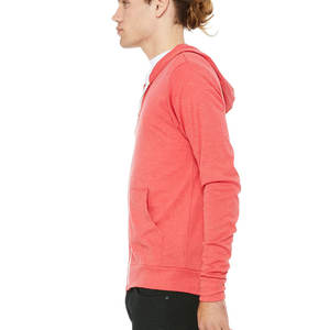 Bella Canvas Mens Full Zip Long Sleeve Hooded T-Shirt Hoodie Blue - Product Image 6