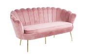 Fauteuil en velours vert bleu rose avec pieds en métal doré