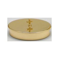 Pyx de communion en laiton avec dessus en croix pour l'église catholique utiliser un vaisseau sacré pour l'autel de la sainte eucharistie culte de masse utilisation liturgique