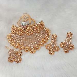 ชุดเครื่องประดับศิลปะนิกิตะสร้อยคอหินทองแดงพร้อม FBJ0007A จาก Maang Tikka - Product Image 1