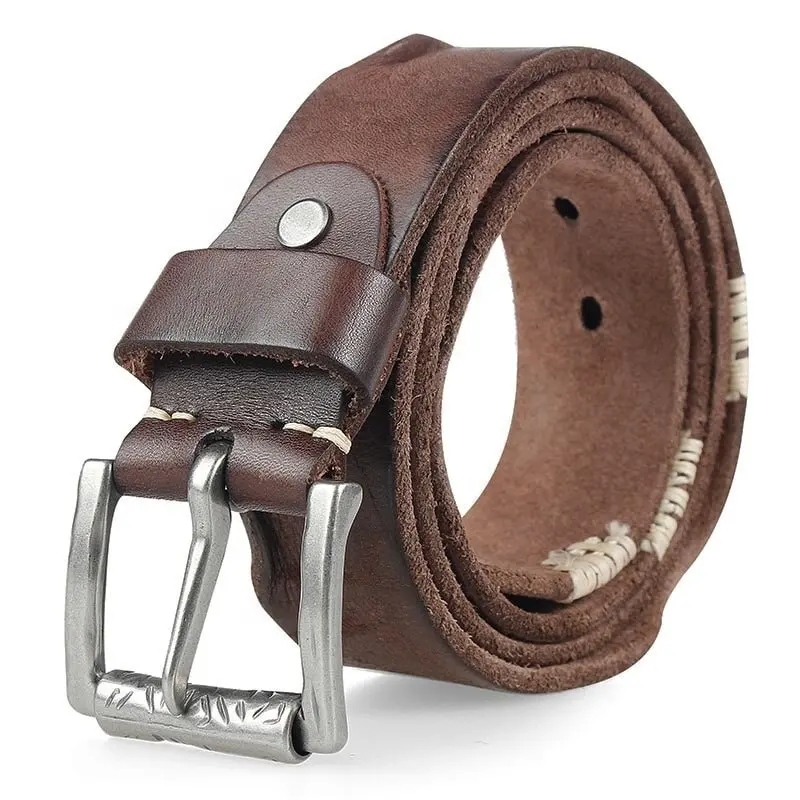 Vaca real Cintos de Couro Genuíno para Homem Alta Qualidade Plus Tamanho Longo Masculino Pin Buckle Cinto Cinta