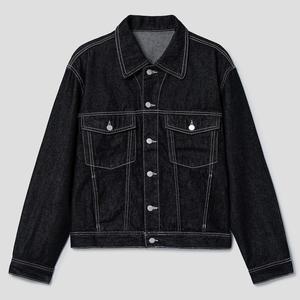 แจ็กเก็ตผ้ายีนส์กระดุมสีดำสลิมฟิตแจ็กเก็ตฤดูหนาวซักด้วยกรดน้ำหนักเบากำหนดได้เอง - Product Image 1