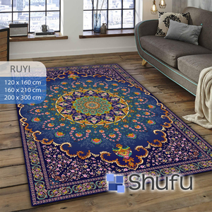 Tapis moderne brillant à motifs abstraits, anti-allergique, antidérapant, facile à nettoyer, non toxique, en polyester, pour chambre d'adolescents - Product Image 1