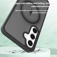 Coque de téléphone portable antichoc semi-transparente en TPU+acrylique avec support d'appareil photo et design de luxe à chargement magnétique, finition mate givrée